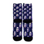 Trippy Skull Pattern Print Long Socks