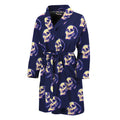Trippy Skull Pattern Print Men's Bathrobe