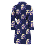 Trippy Skull Pattern Print Men's Bathrobe