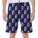 Trippy Skull Pattern Print Men's Beach Shorts