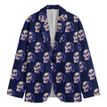 Trippy Skull Pattern Print Men's Blazer