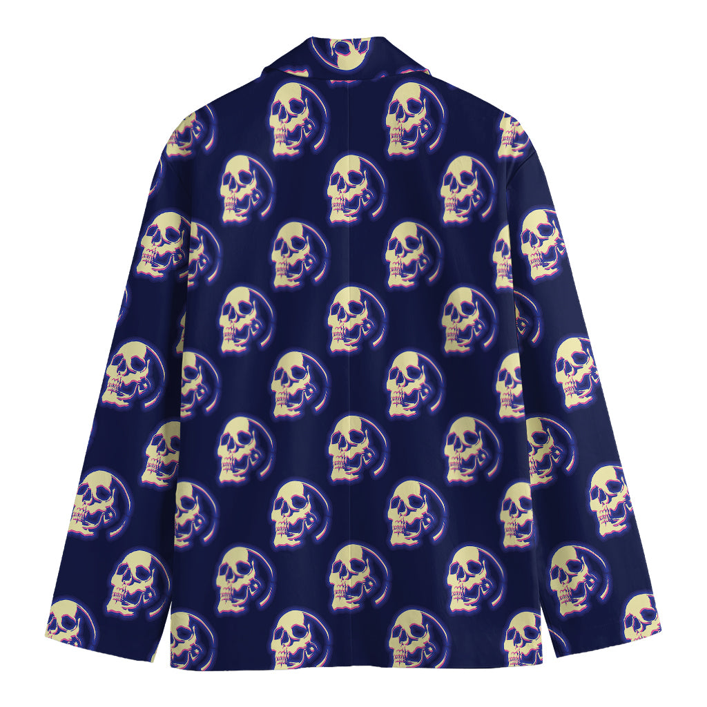 Trippy Skull Pattern Print Men's Blazer
