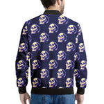 Trippy Skull Pattern Print Men's Bomber Jacket