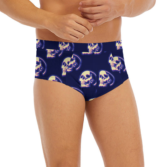 Trippy Skull Pattern Print Men's Briefs