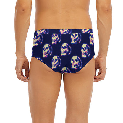 Trippy Skull Pattern Print Men's Briefs