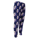 Trippy Skull Pattern Print Men's Compression Pants