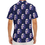 Trippy Skull Pattern Print Men's Deep V-Neck Shirt