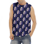 Trippy Skull Pattern Print Men's Fitness Tank Top