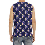 Trippy Skull Pattern Print Men's Fitness Tank Top