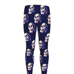 Trippy Skull Pattern Print Men's leggings
