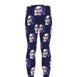 Trippy Skull Pattern Print Men's leggings