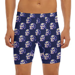 Trippy Skull Pattern Print Men's Long Boxer Briefs