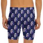 Trippy Skull Pattern Print Men's Long Boxer Briefs