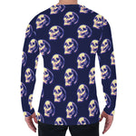 Trippy Skull Pattern Print Men's Long Sleeve T-Shirt