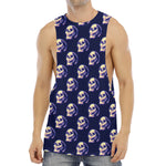 Trippy Skull Pattern Print Men's Muscle Tank Top