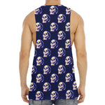 Trippy Skull Pattern Print Men's Muscle Tank Top
