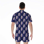 Trippy Skull Pattern Print Men's Rompers