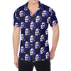 Trippy Skull Pattern Print Men's Shirt