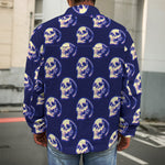 Trippy Skull Pattern Print Men's Shirt Jacket