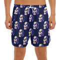 Trippy Skull Pattern Print Men's Split Running Shorts