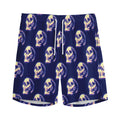 Trippy Skull Pattern Print Men's Athletic Shorts