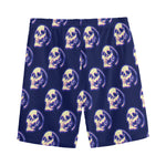 Trippy Skull Pattern Print Men's Sports Shorts