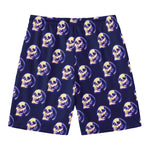 Trippy Skull Pattern Print Men's Swim Trunks