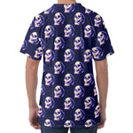 Trippy Skull Pattern Print Men's Velvet T-Shirt