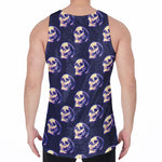 Trippy Skull Pattern Print Men's Velvet Tank Top