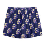 Trippy Skull Pattern Print Mesh Shorts