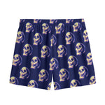 Trippy Skull Pattern Print Mesh Shorts