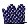 Trippy Skull Pattern Print Oven Mitts
