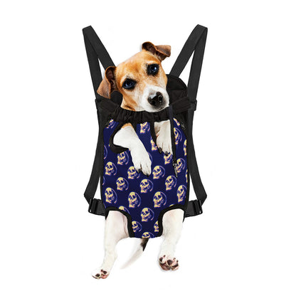 Trippy Skull Pattern Print Pet Carrier Backpack