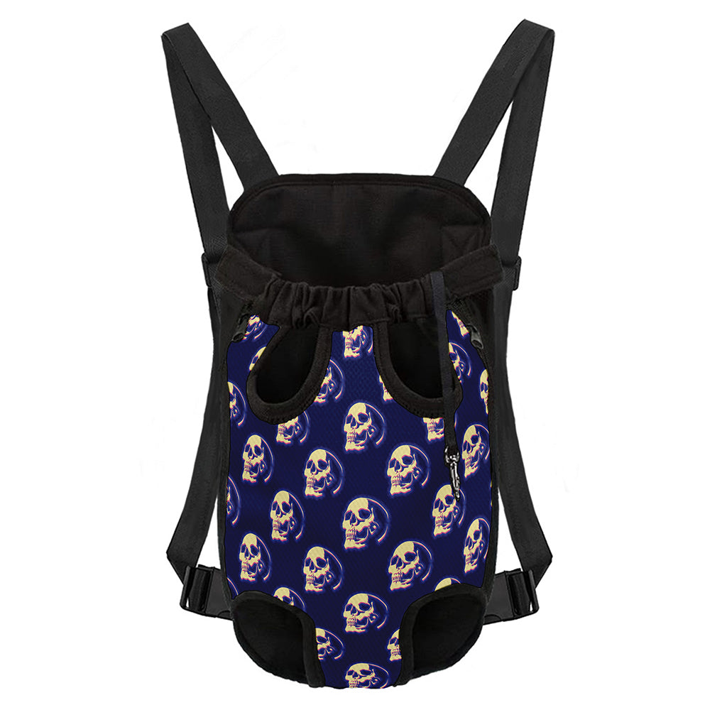 Trippy Skull Pattern Print Pet Carrier Backpack