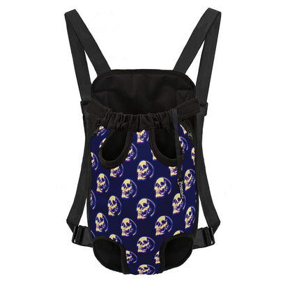 Trippy Skull Pattern Print Pet Carrier Backpack