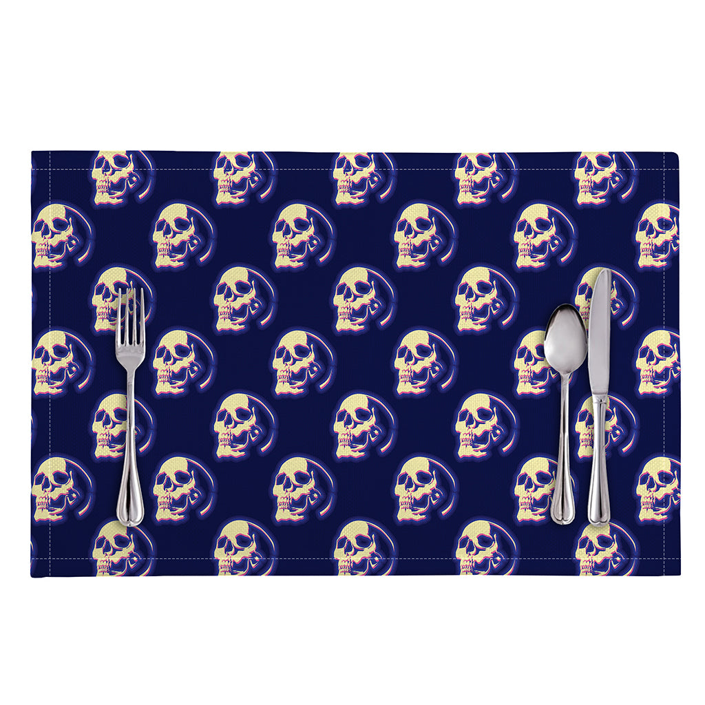 Trippy Skull Pattern Print Placemat
