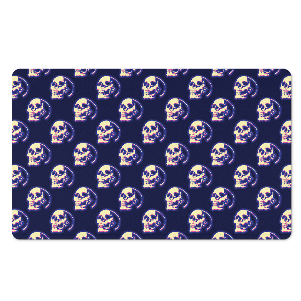 Trippy Skull Pattern Print Polyester Doormat