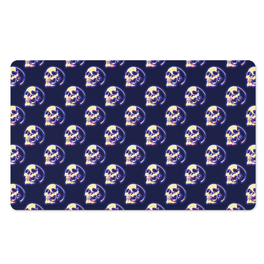 Trippy Skull Pattern Print Polyester Doormat