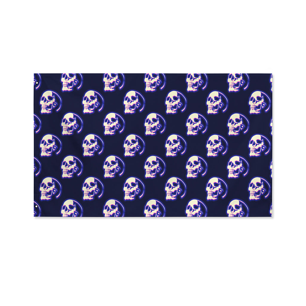 Trippy Skull Pattern Print Polyester Flag