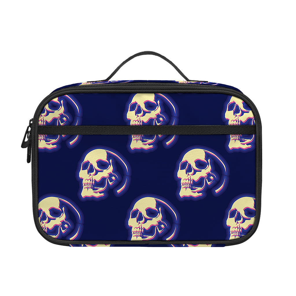 Trippy Skull Pattern Print Portable Lunch Bag