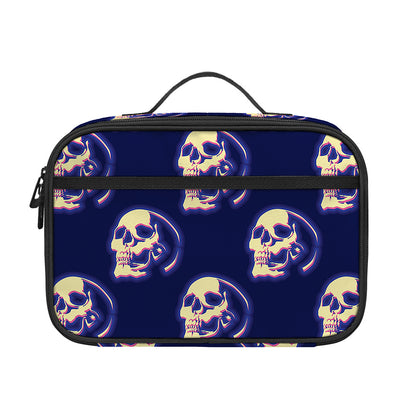 Trippy Skull Pattern Print Portable Lunch Bag