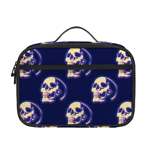 Trippy Skull Pattern Print Portable Lunch Bag