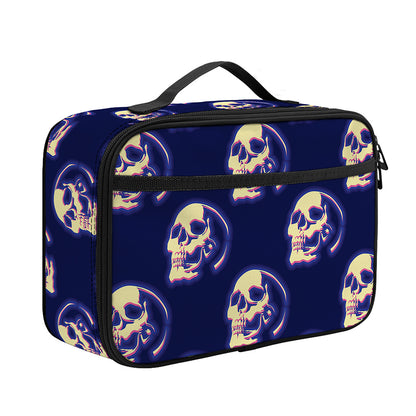 Trippy Skull Pattern Print Portable Lunch Bag