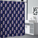 Trippy Skull Pattern Print Premium Shower Curtain