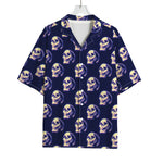 Trippy Skull Pattern Print Rayon Hawaiian Shirt