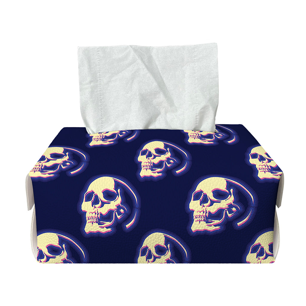 Trippy Skull Pattern Print Rectangle Tissue Box Cover