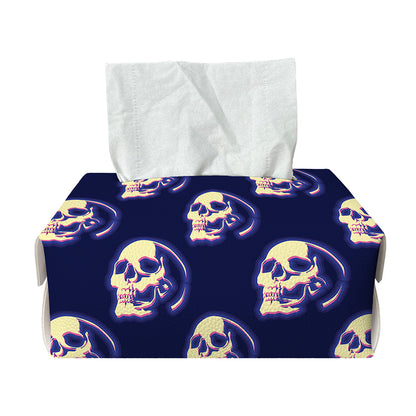 Trippy Skull Pattern Print Rectangle Tissue Box Cover