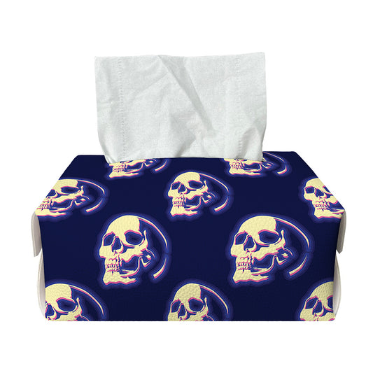 Trippy Skull Pattern Print Rectangle Tissue Box Cover