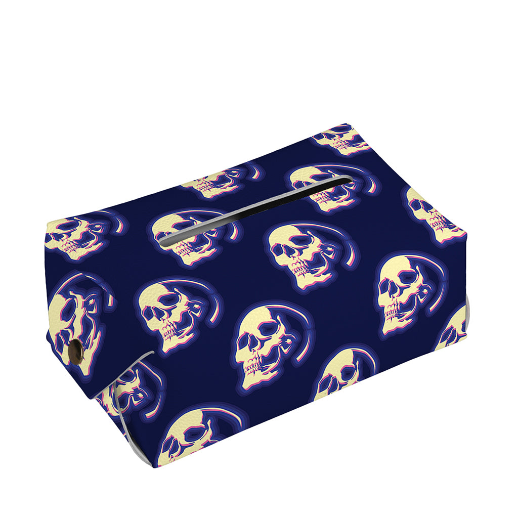 Trippy Skull Pattern Print Rectangle Tissue Box Cover