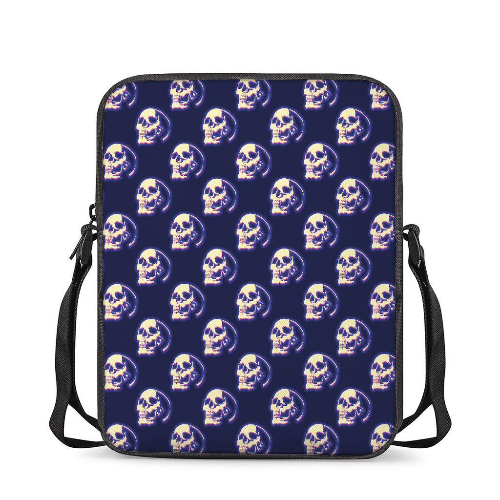 Trippy Skull Pattern Print Rectangular Crossbody Bag